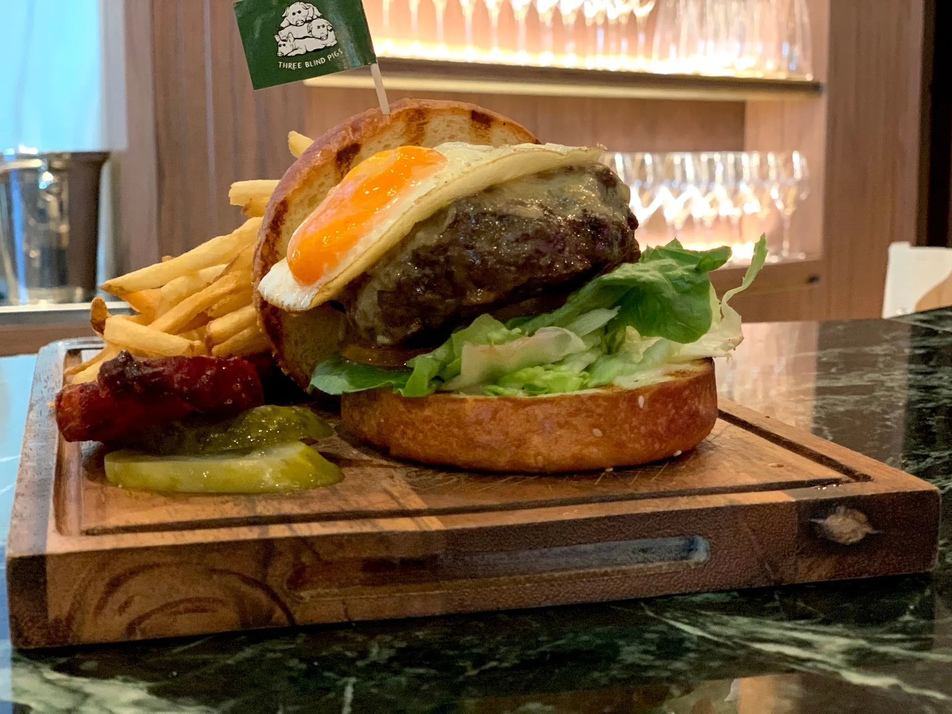 Big Bad Wolf Burger at Three Blind Pigs