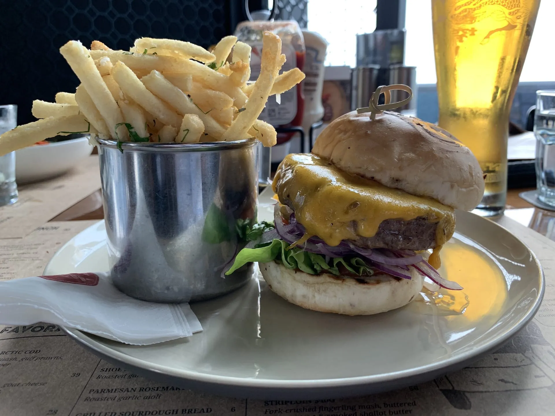 Classic Cheese Burger at Cook & Brew