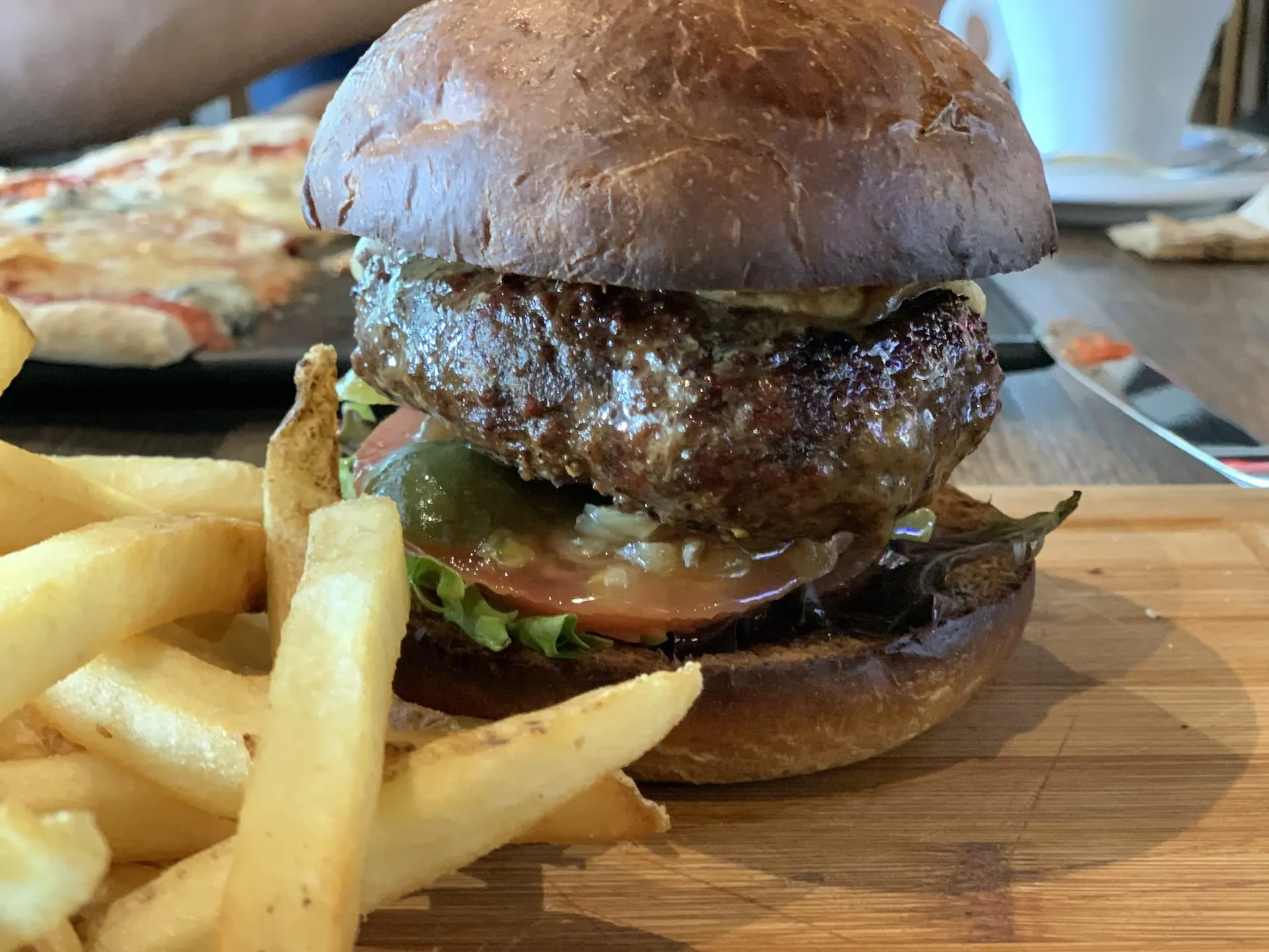 Grass-fed Beef Burger & Fries at Morettino Cafe