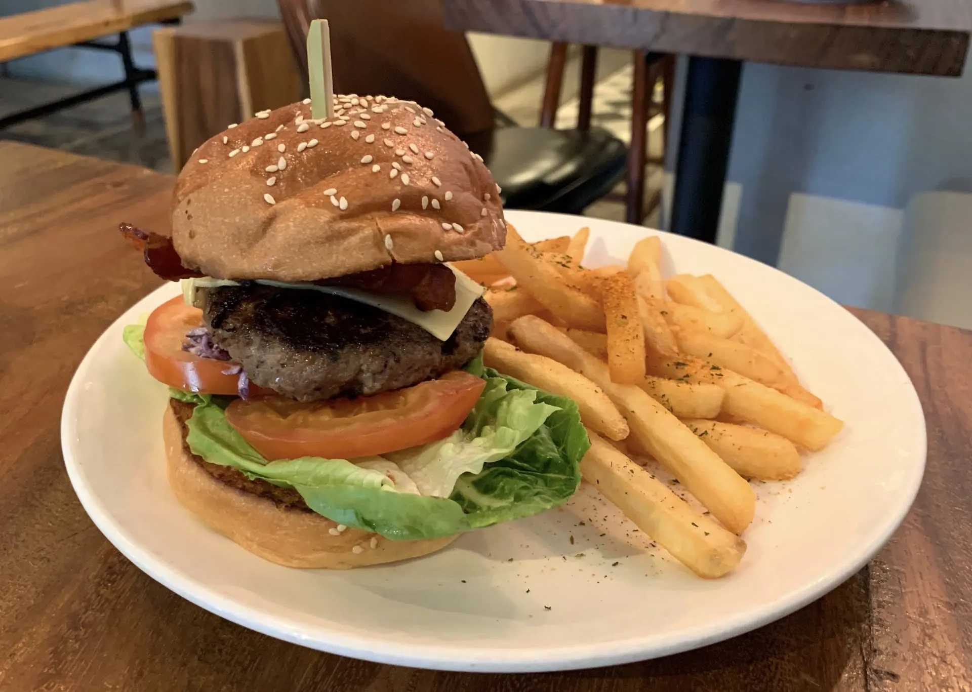 House-made Burger at Flock Cafe