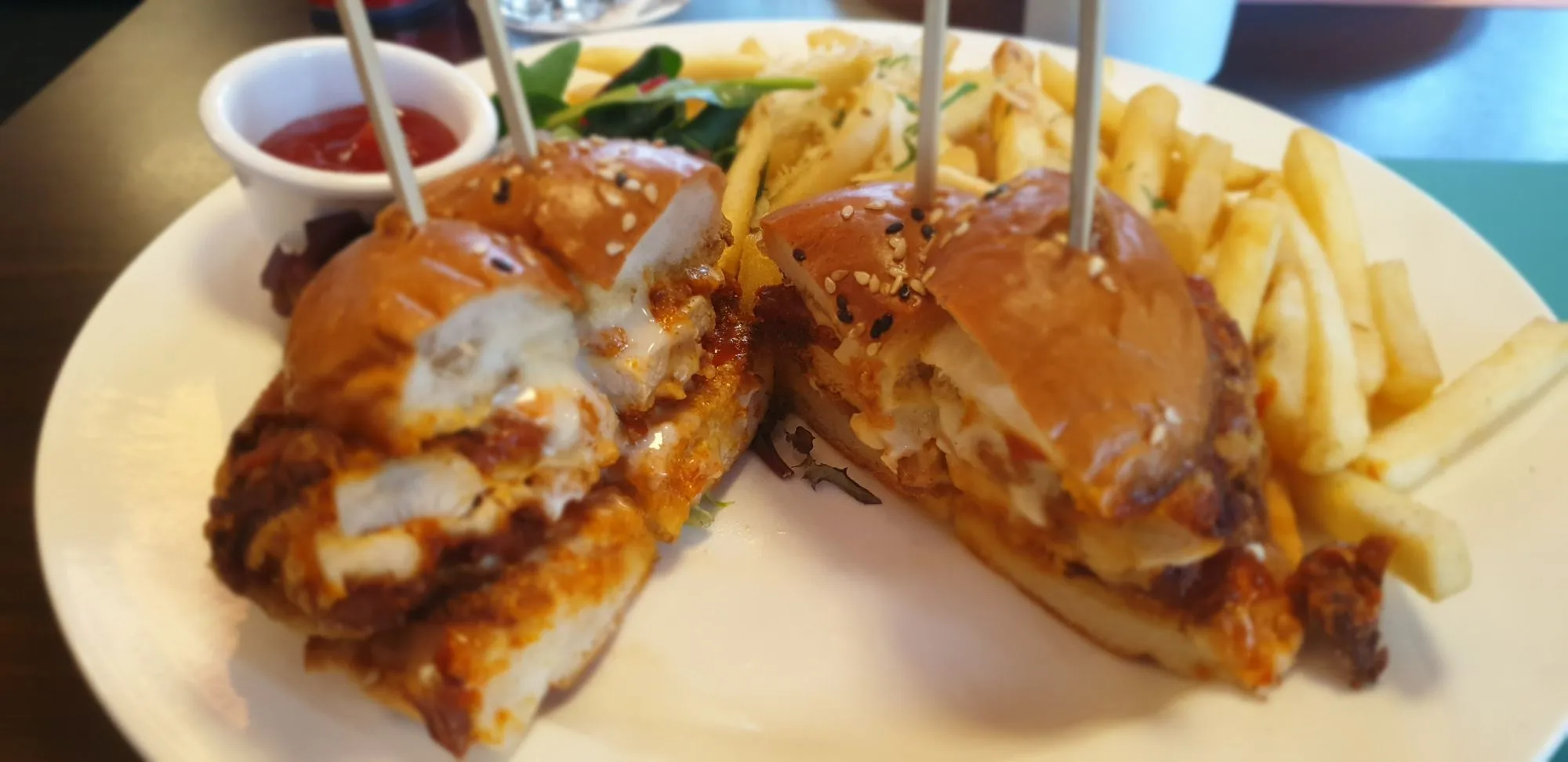 Spicy Sriracha Chicken Burger at The Marmalade Pantry