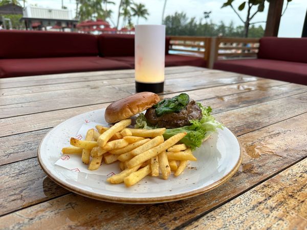 Black Angus Beef Burger, Rumours Beach Club, Singapore