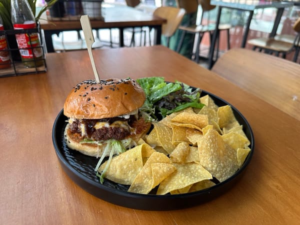 Smashed Angus Cheeseburger, Chimichanga Holland Village